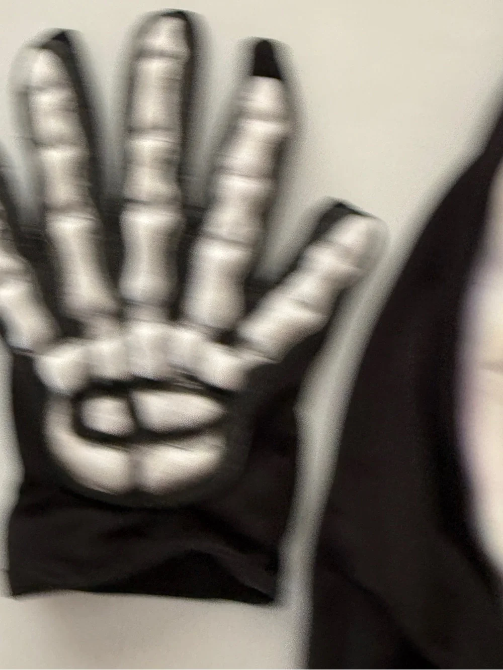 Kids Skull Mask and Skeleton Gloves Costume Set - Black & White Medium 10/12